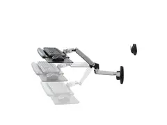 Ergotron LX - Tastatur/musearm-monteringsbakke veggmonterbar, veggskinnemonterbar - polert aluminium