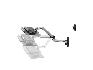 Ergotron LX - Tastatur/musearm-monteringsbakke veggmonterbar, veggskinnemonterbar - polert aluminium