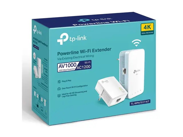 TP-Link TL-WPA7517 KIT V2 Wi-Fi Kit - Strømlinjeadaptersett 1GbE, ...