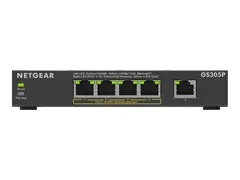 NETGEAR 300 Series GS305P - Version 3 switch - SOHO - ikke-styrt - 5 x 10/100/1000 (4 PoE+) - stasjonær, veggmonterbar - PoE+ (63 W)