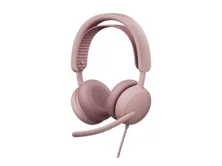 Logitech Zone Wired 2 for Business - Hodesett on-ear - kablet - aktiv støydemping - rosa - Certified for Microsoft Teams