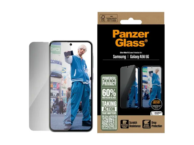 PanzerGlass - Skjermbeskyttelse for mobiltelefon - ultrabred passf...