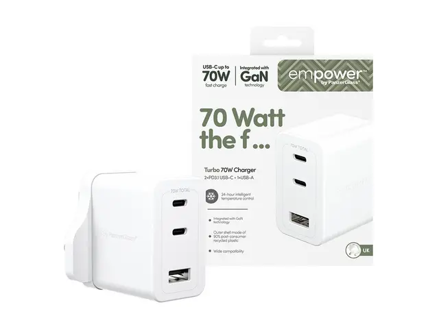 empower by PanzerGlass - Strømadapter - turbo, UK plug - 70 watt -...