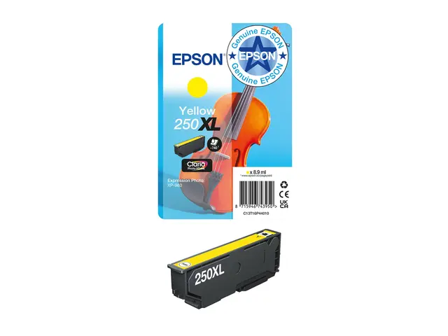 Epson 250XL - 8.9 ml - XL - gul - original - blister - blekkpatron...