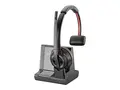 Poly Savi 8210 Office - Savi 8200 series hodesett - on-ear - DECT / Bluetooth - tr&#229;dl&#248;s - aktiv st&#248;ydemping - svart - Zoom Certified