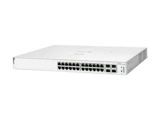 HPE Networking Instant On 1930 24G Class4 PoE 4SFP/SFP+ 370W Switch Switch - L3 - Styrt - 24 x 10/100/1000 (PoE) + 4 x 1 Gigabit / 10 Gigabit SFP+ - rackmonterbar - PoE (370 W)