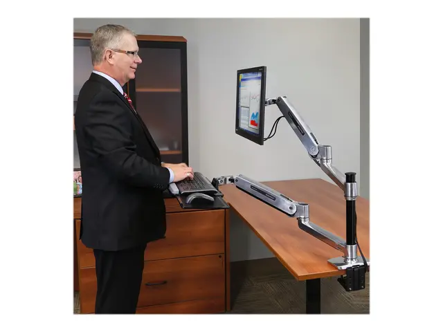 Ergotron WorkFit-LX - Stående skrivebordomformer polert aluminium
