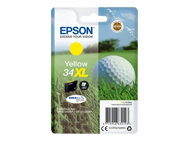 Epson 34XL - 10.8 ml - XL - gul - original - blære med RF/lyd-alar...