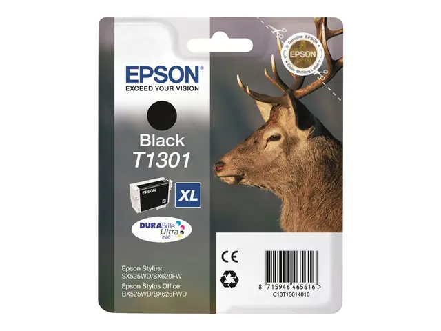 Epson T1301 - 25.4 ml - XL-størrelse - svart - original - blære me...