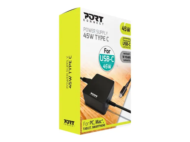 PORT Connect POWER SUPPLY TYPE C - Strømadapter AC 100-240 V 45 watt