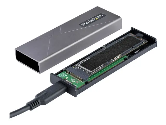 StarTech.com USB-C 10Gbps to M.2 NVMe or SATA SSD Enclosure, Tool-...