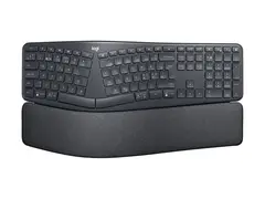 Logitech Ergo Series ERGO K860 for Business Tastatur - full size - trådløs - 2.4 GHz, Bluetooth 5.0 LE - QWERTY - US International - grafitt