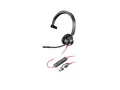 Poly Blackwire 3310 - Blackwire 3300 series hodesett - on-ear - kablet - USB-C - svart - UC-sertifisert