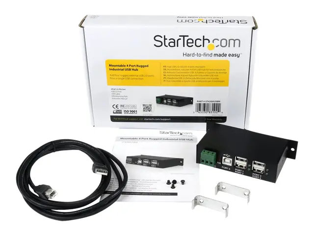 StarTech.com Rackmount USB 2.0 Hub - 4 Port Rugged Industrial x DI...