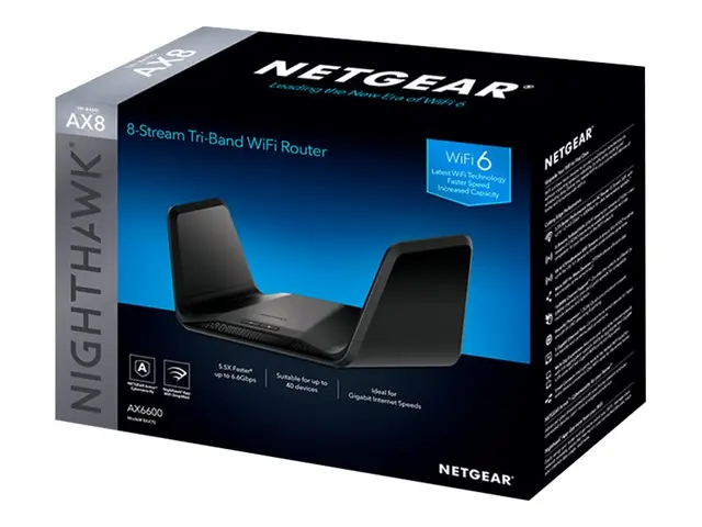 NETGEAR RAX70 - Trådløs ruter 4-portssvitsj 1GbE Wi-Fi 6 Trippelbånd