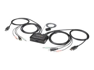 STARTECH.COM SV211DPUA4K 2 Port USB 4K60Hz DisplayPort KVM Switch with 4 ft.