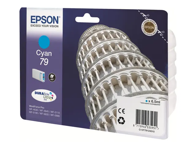 Epson 79 - 6.5 ml - cyan - original - blekkpatron - for WorkForce ...