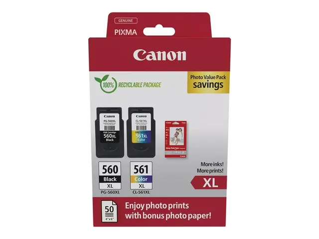 Canon PG-560XL/CL-561XL Photo Value Pack - Blank 2-pack Høy ytelse...