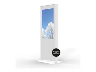 HI-ND - Stativ - totem - for flatpanel - standard, 3 mm HC pleksi hvit - skjermstørrelse: 43" - plassering på gulv