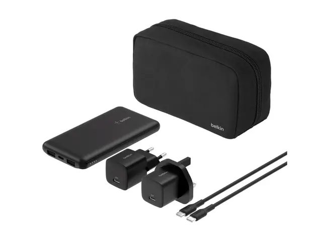 Belkin BoostCharge - Strømbank + AC-strømadapter 10000 mAh 3 utgan...