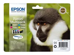 Epson T0895 Multipack - 4-pack - svart, gul, cyan, magenta original - blister - blekkpatron - for Stylus S21, SX110, SX115, SX210, SX215, SX218, SX400, SX410, SX415; Stylus Office BX300
