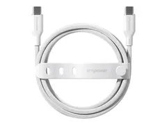 empower - USB-kabel - USB-C (hann) til USB-C (hann) USB 2.0 - 48 V - 5 A - 2 m - Fast Power Charging (240W) - sølvhvit