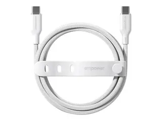 empower - USB-kabel - USB-C (hann) til USB-C (hann) USB 2.0 - 48 V - 5 A - 2 m - Fast Power Charging (240W) - sølvhvit