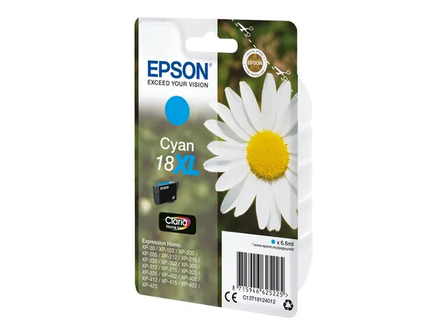 Epson 18XL - 6.6 ml - XL - cyan - original - blære med RF-alarm - ...