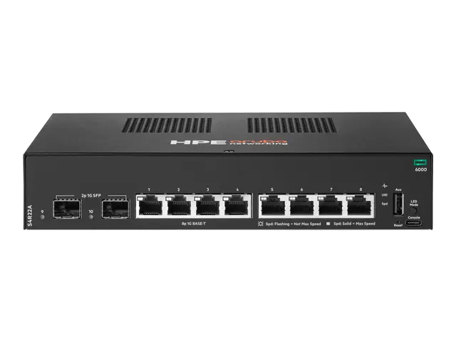 HPE Aruba Networking CX 6000 8p 10M/100M/1G 2p SFP 1G Switch - Sty...