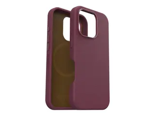OtterBox Symmetry Series - Baksidedeksel for mobiltelefon MagSafe-samsvar - kaktuslær, polyuretan - revbær (rosa) - for Apple iPhone 16 Pro