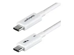 StarTech.com - Thunderbolt-kabel USB-C (hann) til USB-C (hann) - USB4 / Thunderbolt 3 / Thunderbolt 4 / Thunderbolt 5 / DisplayPort 2.1 - 8K 60Hz støtte, 4K 240Hz støtte, USB Power Delivery (240 W), halogenfri, passiv - hvit