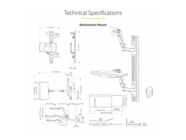 Startech Wall Mount Workstation, VESA For 32" Monitors (22lb/10kg)...