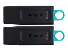 Kingston DataTraveler Exodia - USB-flashstasjon 64 GB - USB 3.2 Gen 1 (en pakke 2)