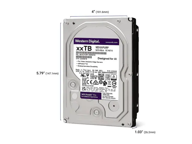 WD Purple Pro WD8002PURP - Harddisk 8 TB overvåking, smartvideo in...