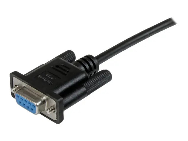 StarTech.com 2m Black DB9 RS232 Serial Null Modem Cable F/F - DB9 ...
