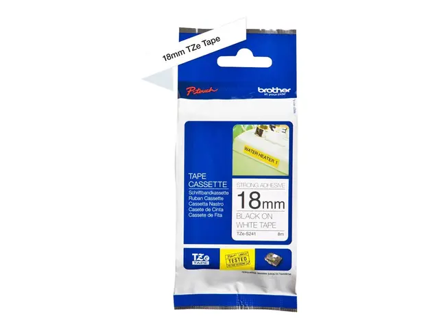 Brother TZe-S241 - Sterkt adhesiv svart på hvitt Rull (1,8 cm x 8 ...