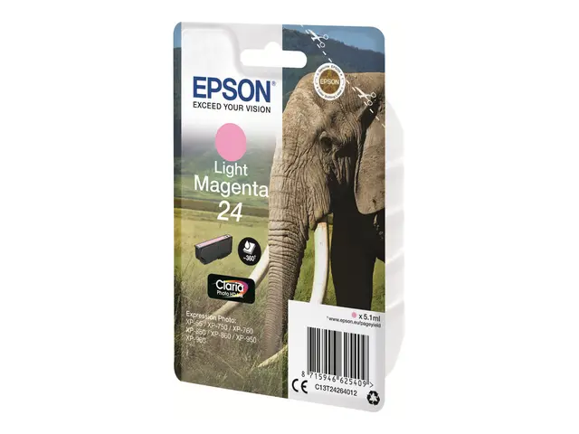 Epson 24 - 5.1 ml - lys magenta - original - blekkpatron - for Exp...