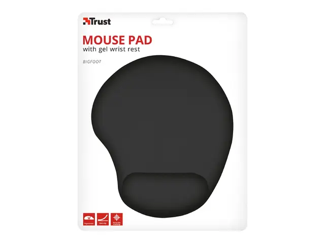 Trust Bigfoot Gel Mouse Pad - Musematte med håndleddsstøtte - svart