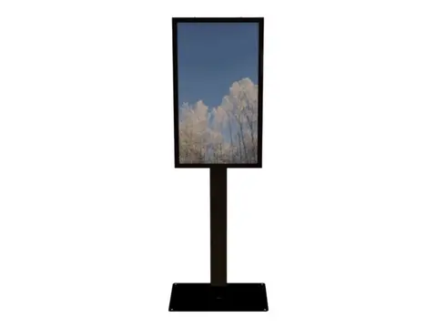 HI-ND Floorstand Glass with Casing 55&quot; - Stativ for digitalsignerings-LCD-panel - metall, glass - svart, RAL 9005 - skjermst&#248;rrelse: 55&quot; - monteringsgrensesnitt: 200 x 200 mm - plassering p&#229; gulv - for Samsung QB55, QH55, QM55