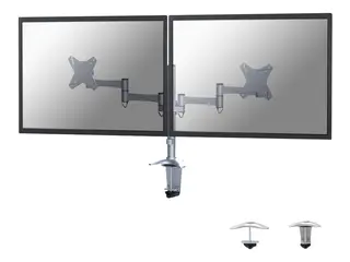 Neomounts FPMA-D1330D - Monteringssett - full bevegelse for 2 LCD-skjermer - sølv - skjermstørrelse: 10"-27" - klemmemonterbar, malje, skrivebordsmonterbar
