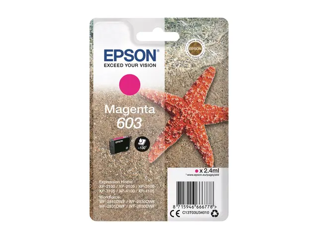 Epson 603 - 2.4 ml - magenta - original - blister - blekkpatron - ...