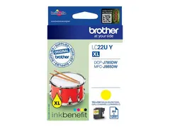 Brother LC22UY - XL - gul - original - blekkpatron for Brother DCP-J785DW, DCP-J785DWXL, MFC-J985DW