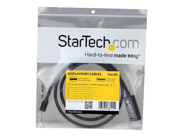 StarTech.com Mini DisplayPort to HDMI converter cable - 3 ft (1m) ...