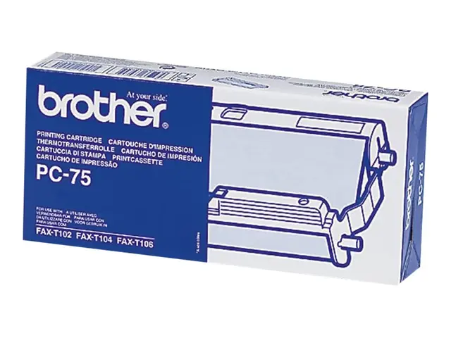 Brother PC75 - Svart - skrivebåndskassett - for FAX-T102, T104, T106
