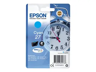 Epson 27 - 3.6 ml - cyan - original - blekkpatron for WorkForce WF-3620, WF-3640, WF-7110, WF-7210, WF-7610, WF-7620, WF-7710, WF-7715, WF-7720