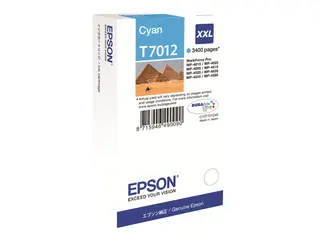 Epson T7012 - 34.2 ml - XXL-størrelse - cyan original - blister - blekkpatron - for WorkForce Pro WP-4015 DN, WP-4095 DN, WP-4515 DN, WP-4525 DNF, WP-4595 DNF