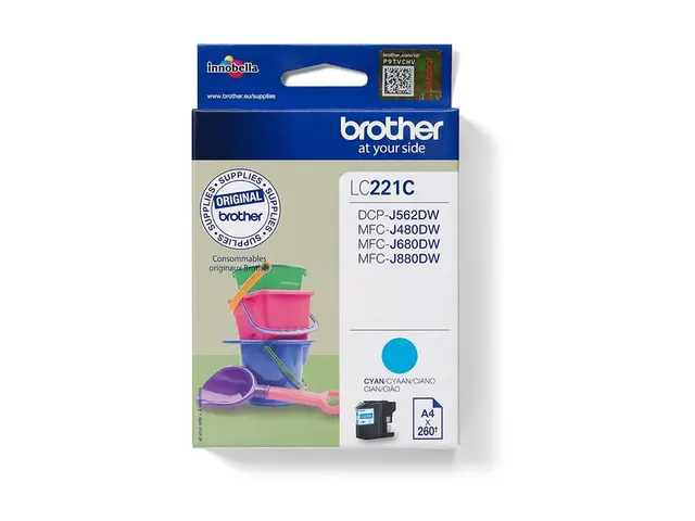 Brother LC221C - Cyan original blekkpatron for DCP-J562DW