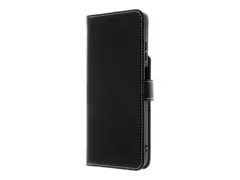 Insmat - Lommebok for mobiltelefon - ekte skinn, kartong+papir+aluminiumsfolie, termoplast-polyuretan (TPU) svart - for Motorola Moto G35