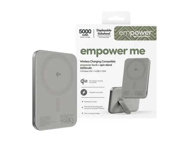 empower by PanzerGlass - Strømbank med spin-stativ 5000 mAh (USB-C...