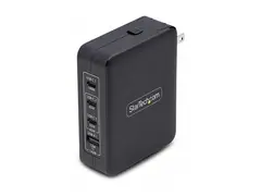 Startech 140W USB-C Wall Charger, USB-C/USB-A, PD GaN Power Adapter Strømadapter - GaN-teknologi - 140 watt - 5 A - Power Delivery 3.1 - 4 utgangskontakter (USB, 3 x USB-C) - svart